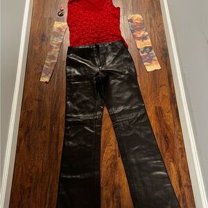 ‘Biker Chic’ Costume - Black Leather Pants - Size 0/2 - Banana Republic